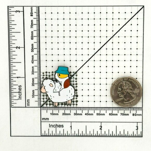 ⭐Cute Enamel Bird & Sheep Pin Badge With Secure Clasp Bubu the Guinea Pig Brooch - Picture 6 of 6